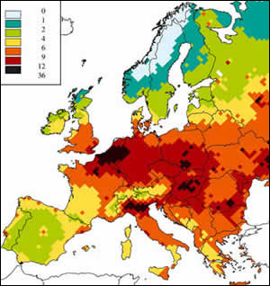 Number of months of average life expectancy loss in the EU due to fine particles (PM2.5)