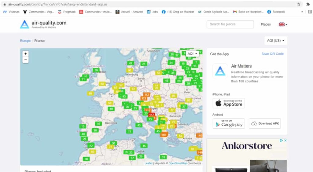 Air matters application for air quality monitoring